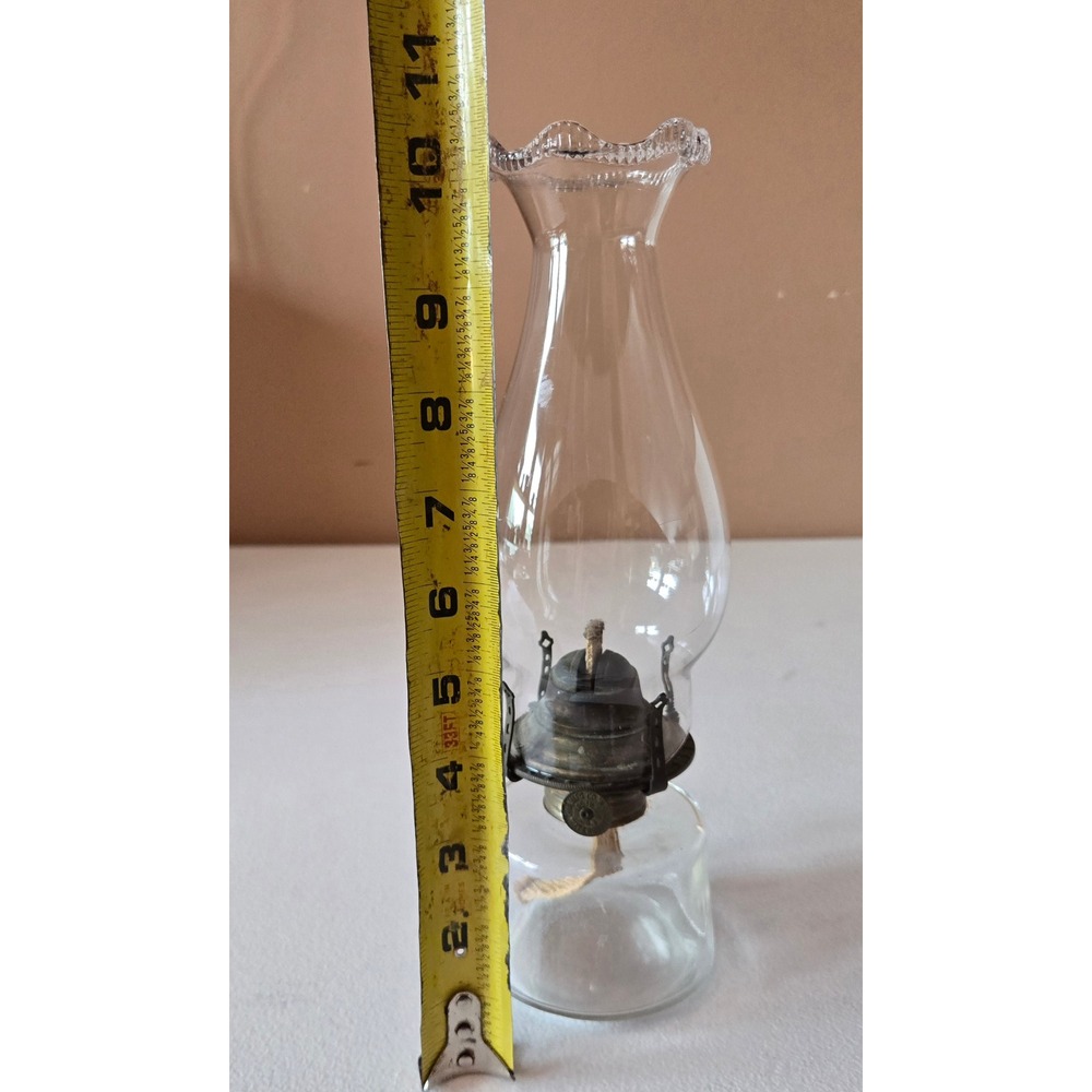Antique Empire No 2 Oil Lamp Clear Glass Kerosene Lamp Chimney Complete - Picture 4 of 15